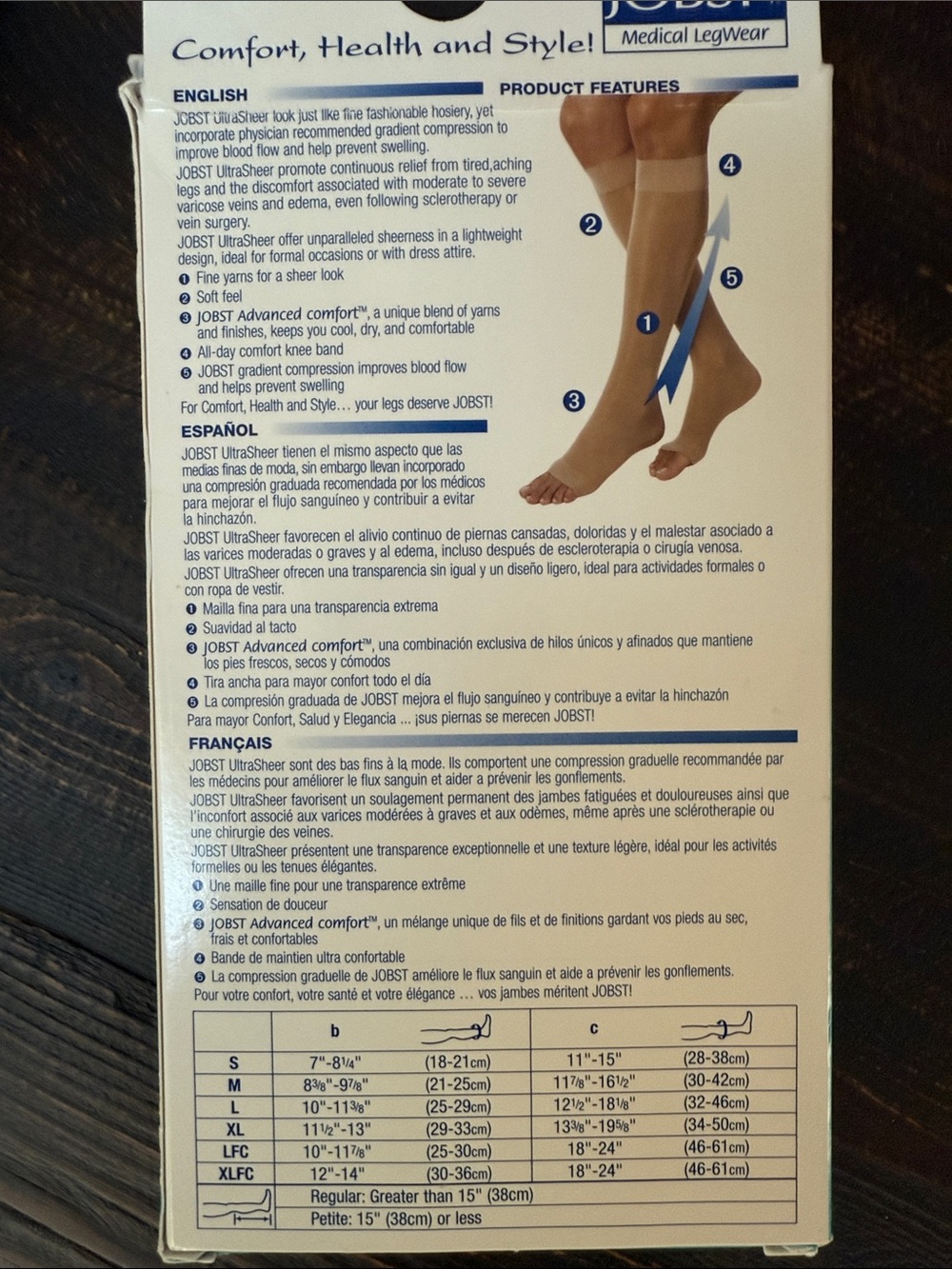 Jobst Medical Compression Knee-High Socks - Natural - Open Toe - 30-40mmHg - Picture 3 of 3
